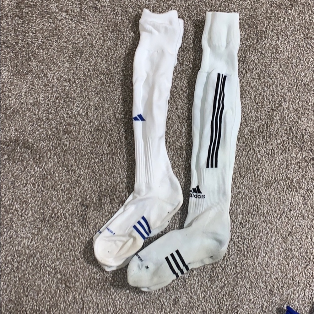 Soccer socks. White with accents.